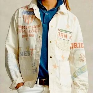 NWT polo Ralph Lauren mens denim graphic painter  jacket msrp $398-2XL,L